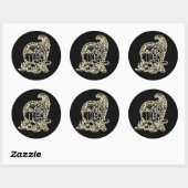 Sticker Rond Bon thanksgiving Élégant Golden Cornucopia (Feuille)