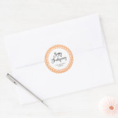 Sticker Rond Bon thanksgiving | En vichy orange (Enveloppe)