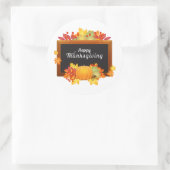 Sticker Rond Bon thanksgiving Jour automne couleur feuilles (Sac)
