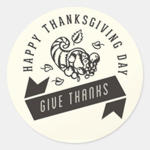 Sticker Rond Bon thanksgiving Jour Donner Merci