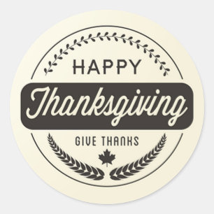 Sticker Rond Bon thanksgiving Jour Donner Merci