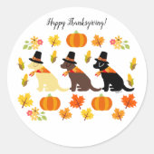 Sticker Rond Bon thanksgiving Labrador Silhouette (Devant)