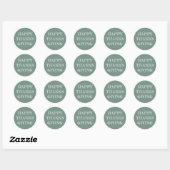 Sticker Rond Bon thanksgiving Moderne Simple Dusty Green (Feuille)