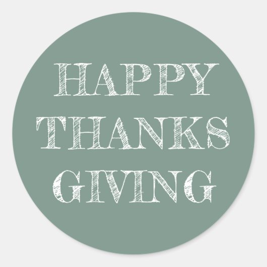 Sticker Rond Bon thanksgiving Moderne Simple Dusty Green (Devant)