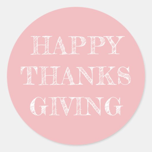Sticker Rond Bon thanksgiving Moderne Simple Rose rose (Devant)