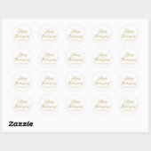Sticker Rond Bon thanksgiving or blanc script personnalisé text (Feuille)
