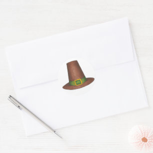 Sticker Rond Bon thanksgiving Pèlerin Casquette Puritan Turquie