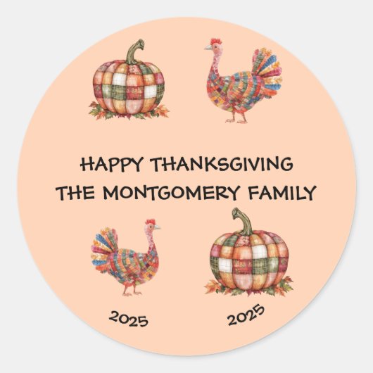 Sticker Rond Bon thanksgiving personnalisé (Devant)