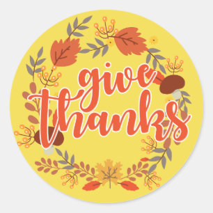 Sticker Rond Bon thanksgiving Remerciements