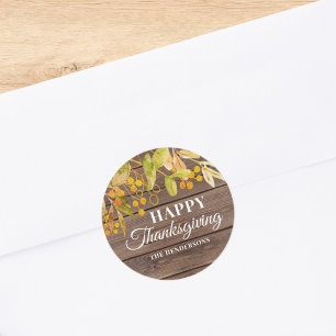Sticker Rond Bon thanksgiving rustique