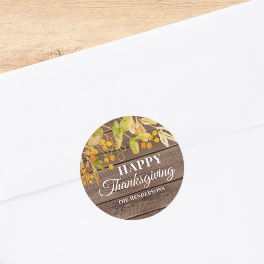 Sticker Rond Bon thanksgiving rustique