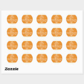 Sticker Rond Bon thanksgiving Script orange (Feuille)