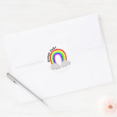 Sticker Rond Bon Travail ! Conception Rainbow (Enveloppe)