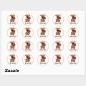 Sticker Rond Bon Travail Cute Chien Chien Chien Brown Récompens (Feuille)