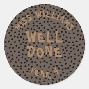 Sticker Rond Bon Travail Enseignant Encouragement Étoile Sticke