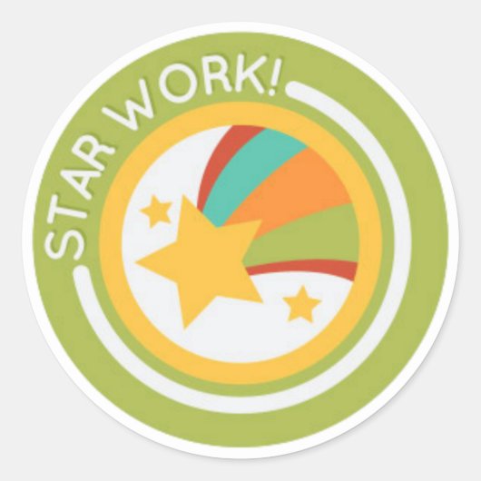 Sticker Rond Bon Travail Professeur Élève (Devant)