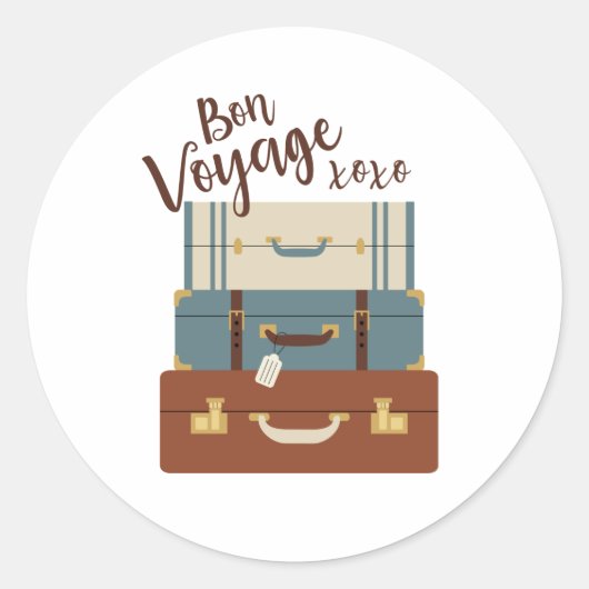 Sticker Rond Bon Voyage XOXO (Devant)