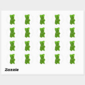 Sticker Rond Bonbon d'ours de gomme verte (Feuille)