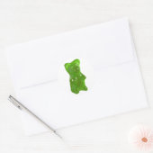 Sticker Rond Bonbon d'ours de gomme verte (Enveloppe)