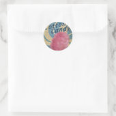 Sticker Rond Bonbon en coton rose (Sac)