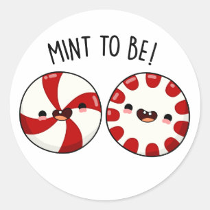 Sticker Rond Bonbon Menthe Pour Être Drôle Pun