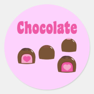 Sticker Rond Bonbons cardiaques au chocolat