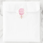 Sticker Rond Bonbons Coton Bonbons Rose Anniversaire Fête Invit (Sac)