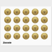 Sticker Rond Bonbons de Noël avec impression or feuille (Feuille)