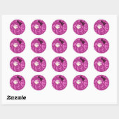 Sticker Rond Bonbons en coton fille (Feuille)