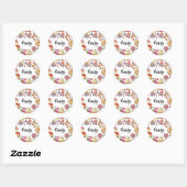 Sticker Rond Bonbons et Dessert Doodles Sweet Traitements Motif (Feuille)
