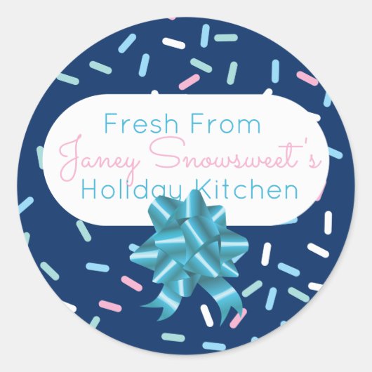 Sticker Rond Bonbons glaçant saupoudrer le biscuit de Noël à (Devant)