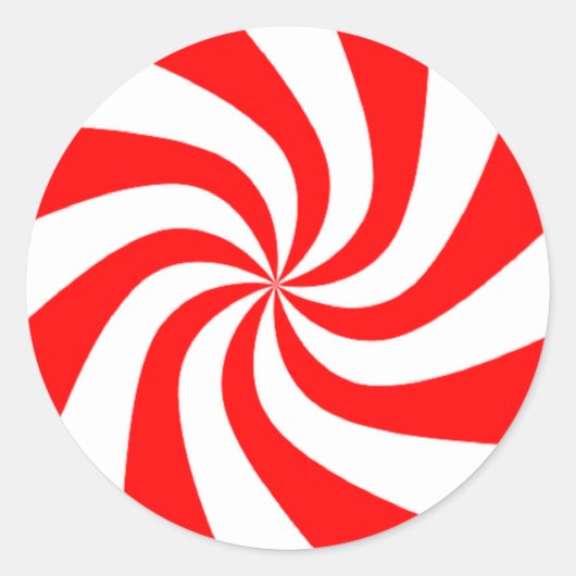 Sticker Rond bonbons rouges et blancs (Devant)