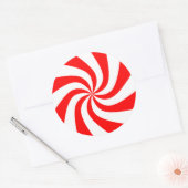 Sticker Rond bonbons rouges et blancs (Enveloppe)