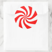 Sticker Rond bonbons rouges et blancs (Sac)