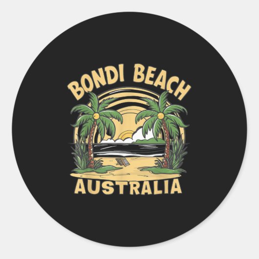 Sticker Rond Bondi Beach Australie (Devant)