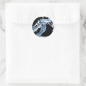 Sticker Rond Bones X-Ray bleu et noir T-Rex (Sac)
