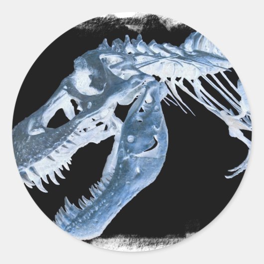 Sticker Rond Bones X-Ray bleu et noir T-Rex (Devant)