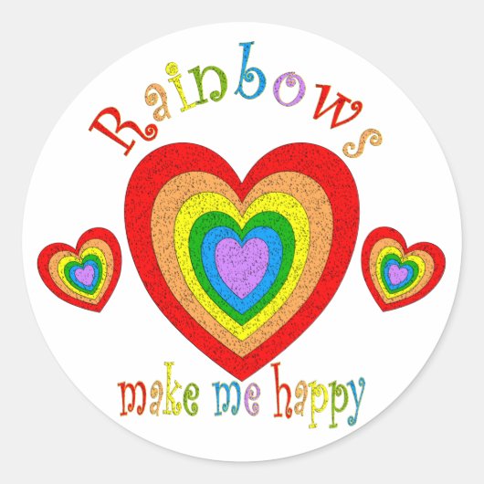 Sticker Rond Bonheur arc-en-ciel (Devant)