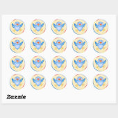 Sticker Rond Bonheur des oiseaux bleus (Feuille)