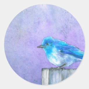 Sticker Rond Bonheur d'oiseau bleu