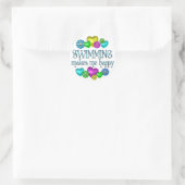 Sticker Rond Bonheur nager (Sac)