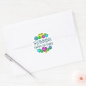 Sticker Rond Bonheur nager (Enveloppe)