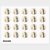 Sticker Rond Bonheur Nuptial (Feuille)