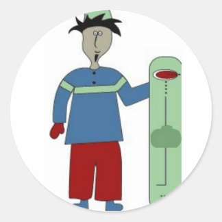 Sticker Rond bonhomme de neige