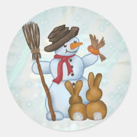 Bonhomme de neige avec animaux