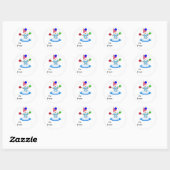 Sticker Rond Bonhomme de neige jongleur (Feuille)
