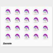 Sticker Rond Bonhommes de neige souriants (Feuille)