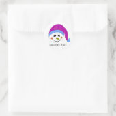 Sticker Rond Bonhommes de neige souriants (Sac)
