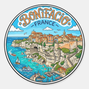 Sticker Rond Bonifacio, Corse, France France