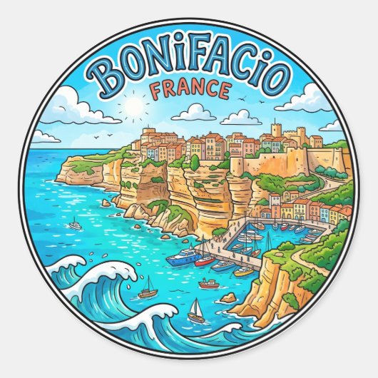 Sticker Rond Bonifacio France (Devant)
